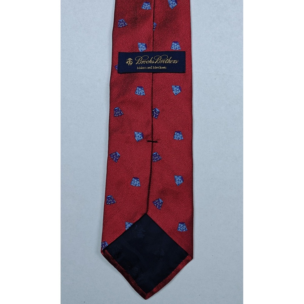 Brooks Brothers red silk novelty Print tie Makers And Merchants Preppy - Picture 3 of 7